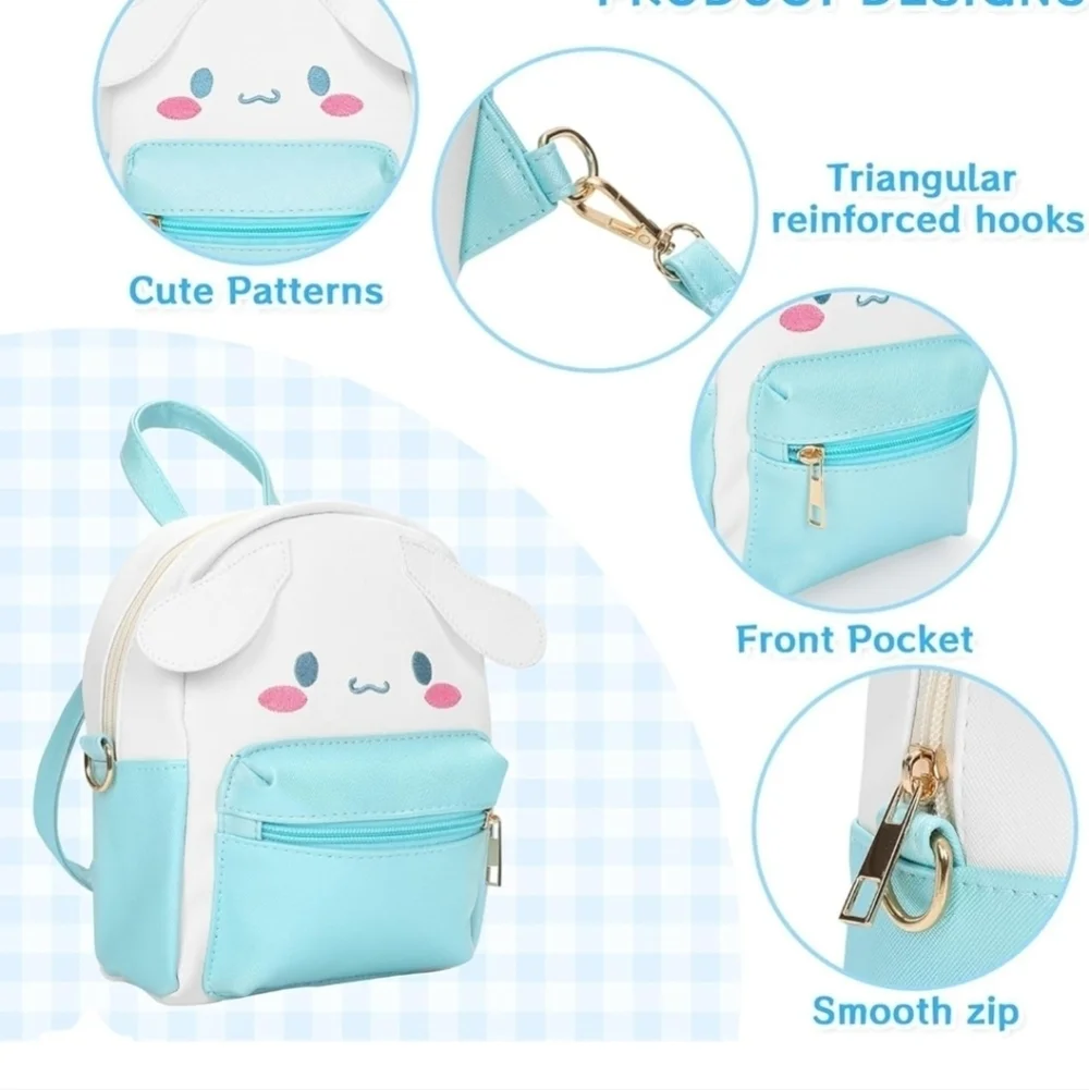 Cute Blue and White Kids Backpack CINNAMAROLL purse women's decor